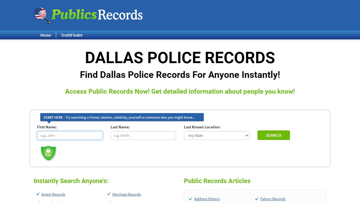 Find Dallas Police Records For Anyone Instantly!